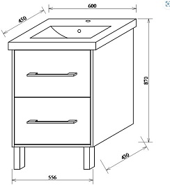 Sanflor Тумба под раковину Экко 60 сирень/белая – фотография-4